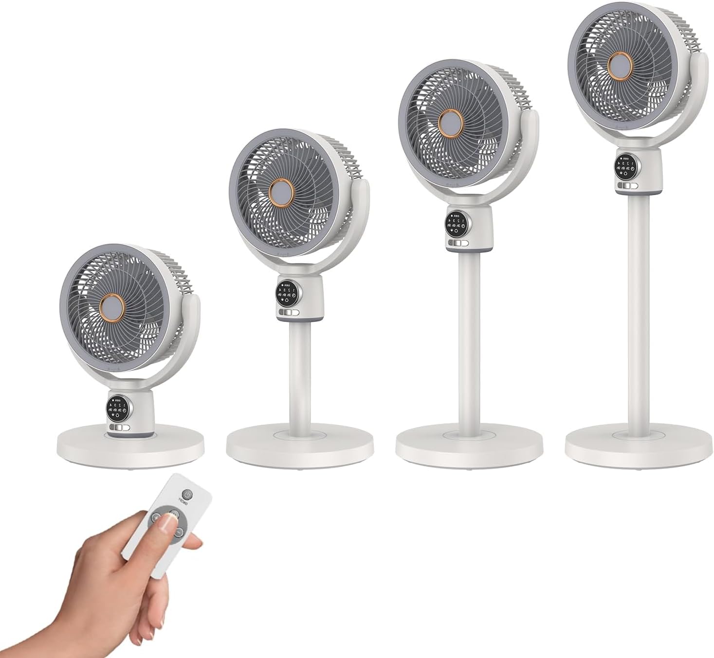 サーキュレーター 扇風機 兼用 USB給電式 静音 左右首振り 上下角度調節 お手入れ簡単 5段階調節 節電対策 ナイトライト機能 タイマー機能 リモコン付き パワフル送風 コンパクト DCモーター