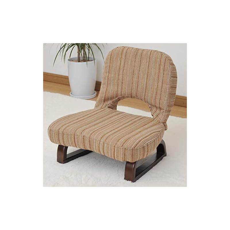 【即納】[山善] 座椅子 コンパクト 座敷用椅子 あぐら座椅子 幅46cm 折りたたみ こたつ用 完成品 ストライプ AGR-45(VS1) 6,650円