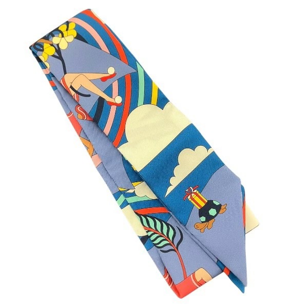 エルメス ツイリー 空飛ぶカレ ブランド小物 スカーフ ユニセックス 【中古】