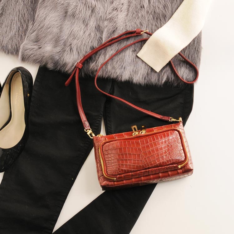 クロコダイルレザーお財布ショルダーバッグ 44,880円