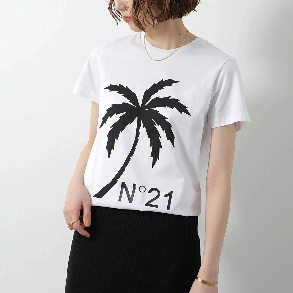 N21 KIDS ヌメロヴェントゥーノ キッズ Tシャツ N2104G N0080 レディース ボーイズ 半袖 カットソー コットン クルーネック ロゴ 0N1 8,326円