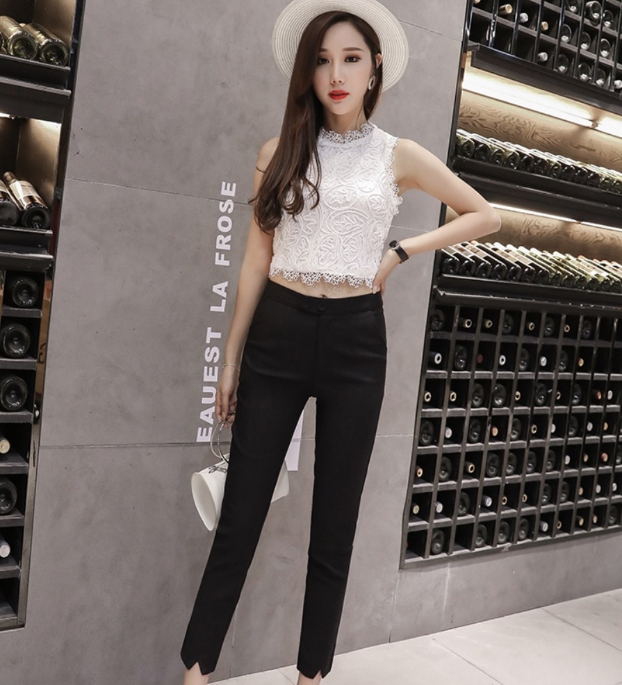 ボトムス デート モテアイテム クロップドパンツ スラックス タイト コットン 可愛い きれいめ 上品 おしゃれ かっこいい 可愛い ラブリー キュート ガーリー クール モード系 セクシー