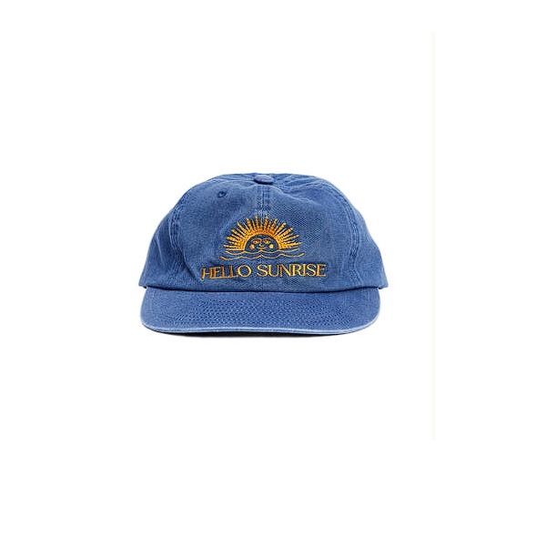 [Korea]Hello sunrise WASHED OG LOGO 6PANEL CAP OCEAN BLUE