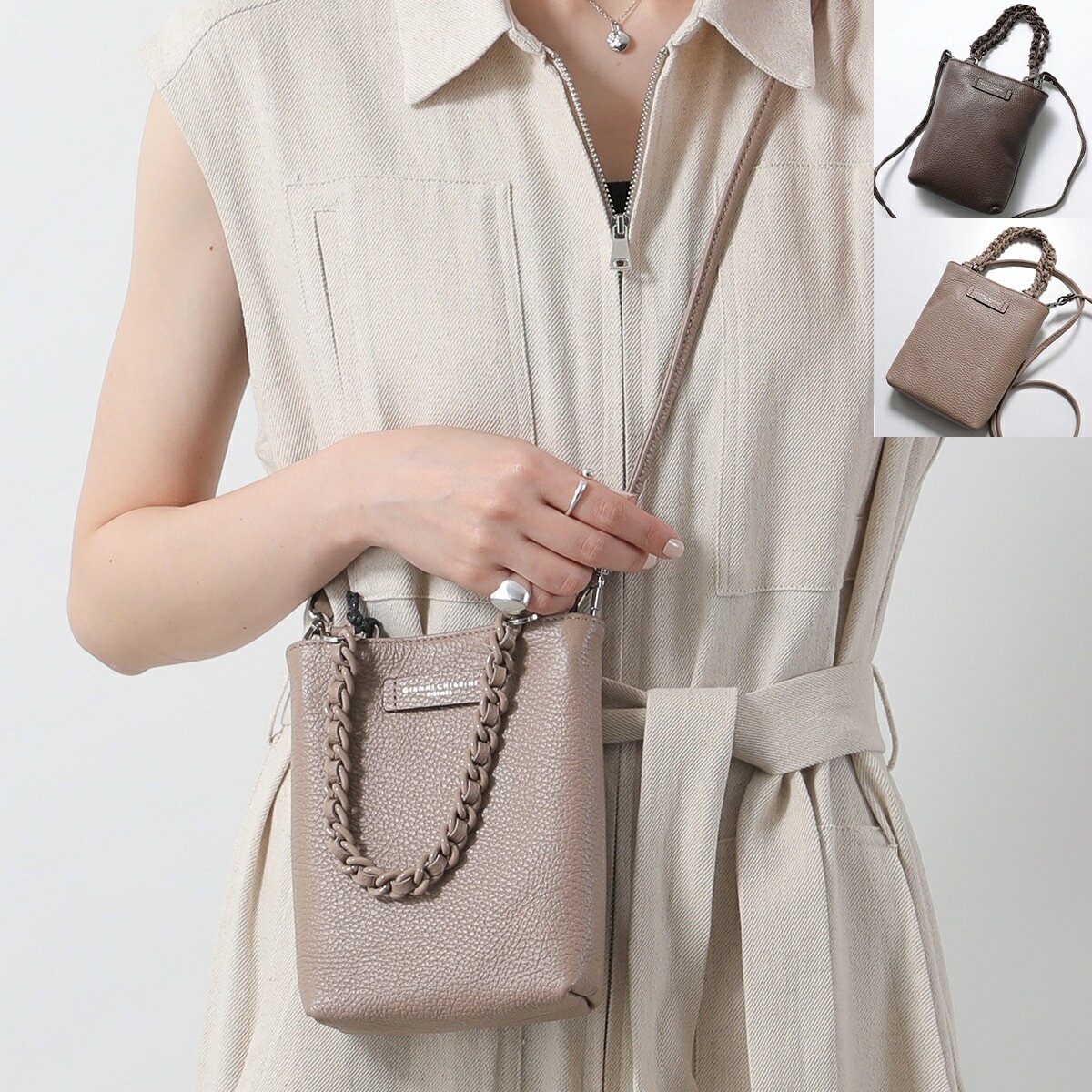 GIANNI CHIARINI ジャンニキアリーニ ショルダーバッグ CAMILLA カミッラ BS 9590 GRN レディース レザー ハンドバッグ ポシェット チェーン 鞄 カラー9色