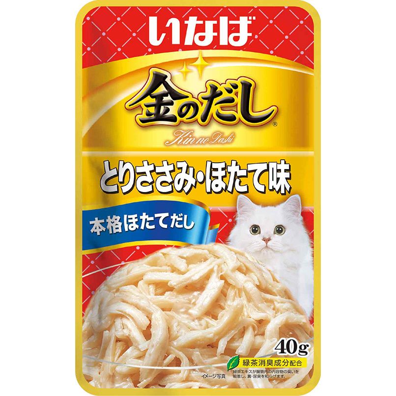 （まとめ買い）金のだしパウチ とりささみ/ほたて 40g 猫用フード [x48]
