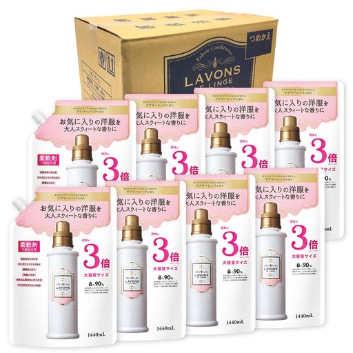 【ケース販売】 ラボン 柔軟剤 特大 ラブリーシックの香り 詰め替え 3倍サイズ 1440ml×8個