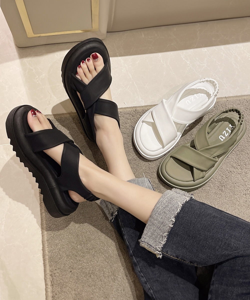 国内即納 厚底サンダル クロスベルト 韓国 夏靴 99GYXC-099