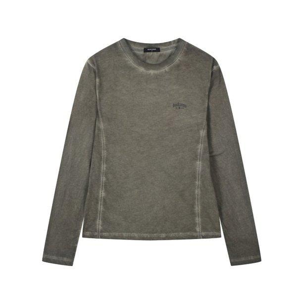 女性アートワークダイイングRネック長袖Tシャツ B253TS510P