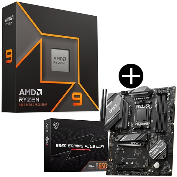 Ryzen 9 9950X W/O Cooler WOF (16C/32T 4.3GHz 170W) CPU + MSI B650 GAMING PLUS WIFI マザーボード セット