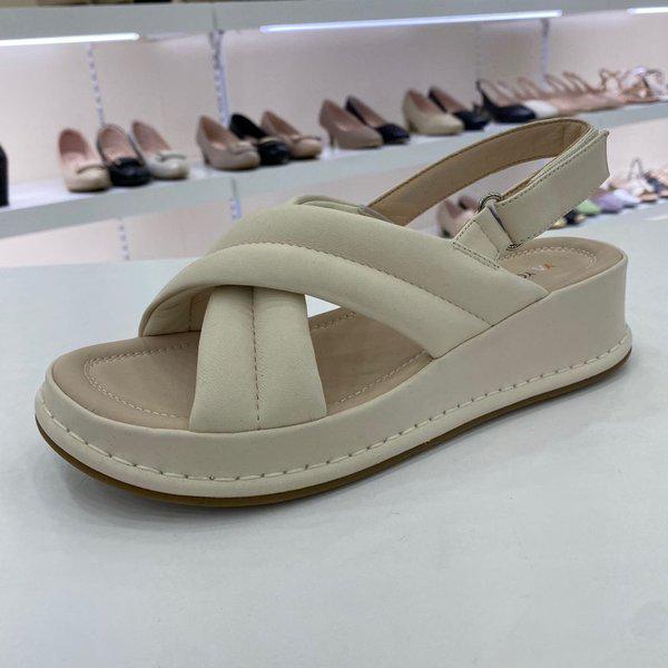 女性用ソフト面ファスナーサンダル YAEMSD8O5IV HDZS2A GN_GN