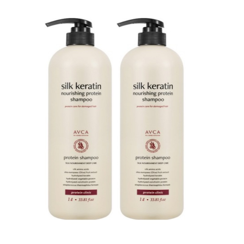 アブカ シルクケラチン ナリッシング 大容量 プロテインシャンプー 1000ml 2個