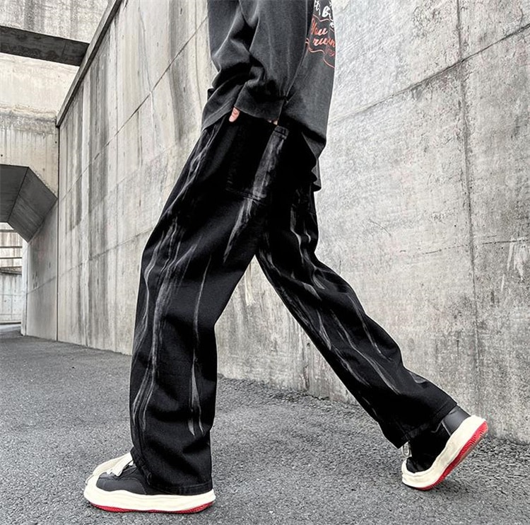 お値段以上です ワイドレッグ カジュアルパンツ トレンド カップル ジーンズ 快適である アメリカ