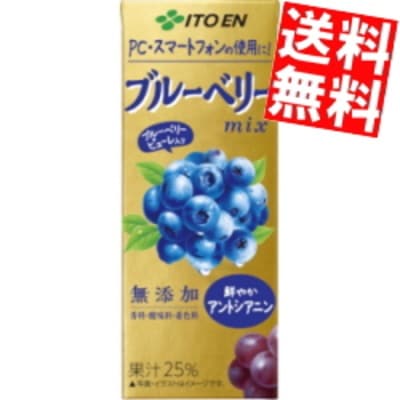 伊 藤 園 ブルーベリーmix 200ml紙パック 96本 (24本 4ケース) ブルーベリーミックス アントシアニン 香料酸味料着色料無添加 ジュース 3day