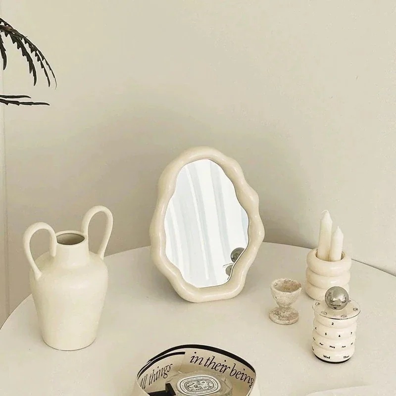 5点セット アクセサリートレイ トレー 卓上ミラー 鏡 韓国インテリア ブラック モノトーン 小物入れ プレート おしゃれ かわいい