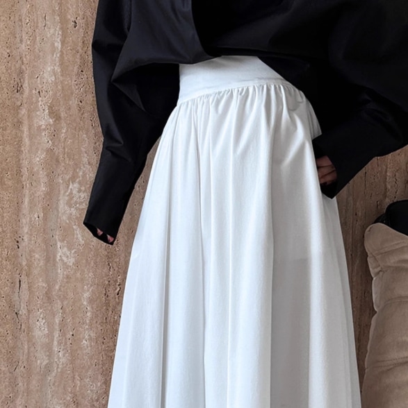 レディース スカート フレア ロング マキシ フレア Aライン タック ウエストマーク ファスナー ハイウエスト 薄手 かわいい 大人可愛い きれいめ カジュアル 上品 こなれ感 ガーリー ルーズ