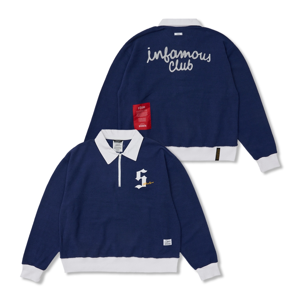 Infamous Club Insideout Oversized Collar T-shirts Navy