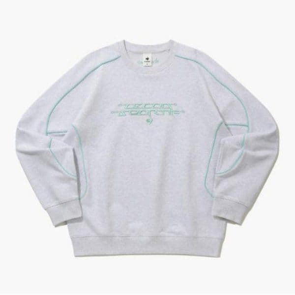 長袖Tシャツ KQF QQ123LFS21-WMG パイピングロゴ刺繍マンツーマン/ WHITE MELANGE