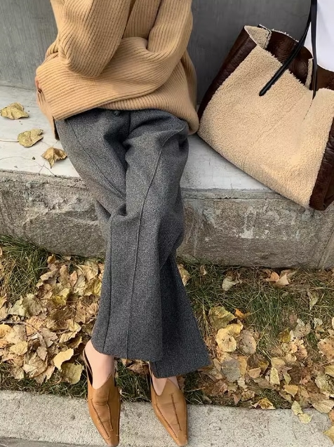 レディース パンツ ボトムス ワイドパンツ ロング ハイウエスト ウエストゴム きれいめ シンプル カジュアル 上品 おしゃれ こなれ感 無地 秋 冬 お出かけ 休日 ショッピング 楽ちん 体型カバー