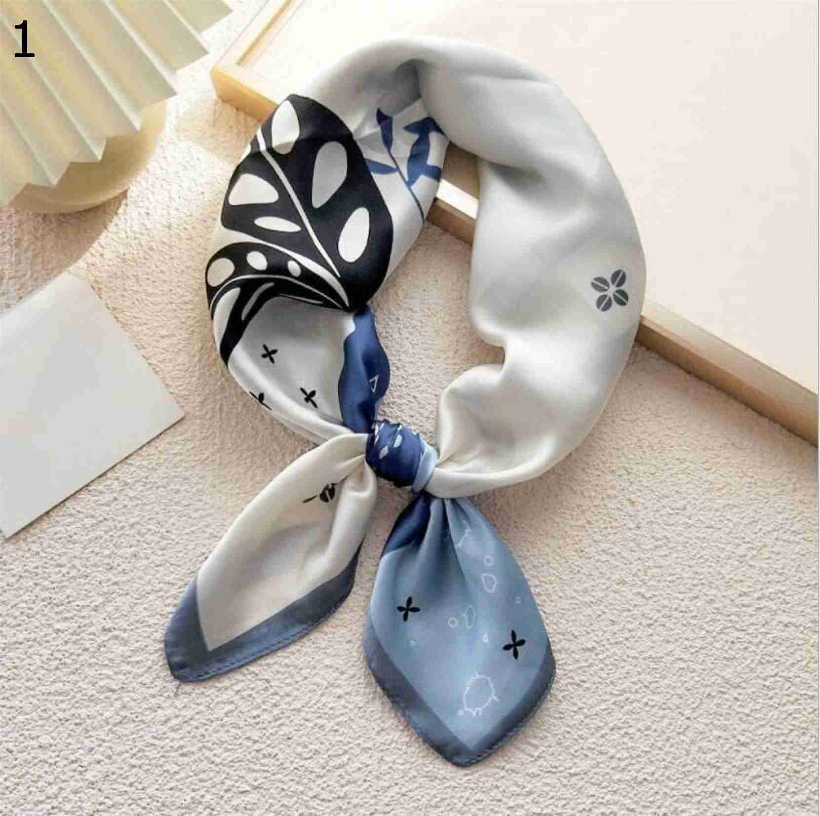 【20%OFFクーポン～】70x70cm レディース ポリエステル スカーフ エレガント パターン カジュアル サテン スモール スクエア ラップ スカーフ ショール スカーフ (Color : 7