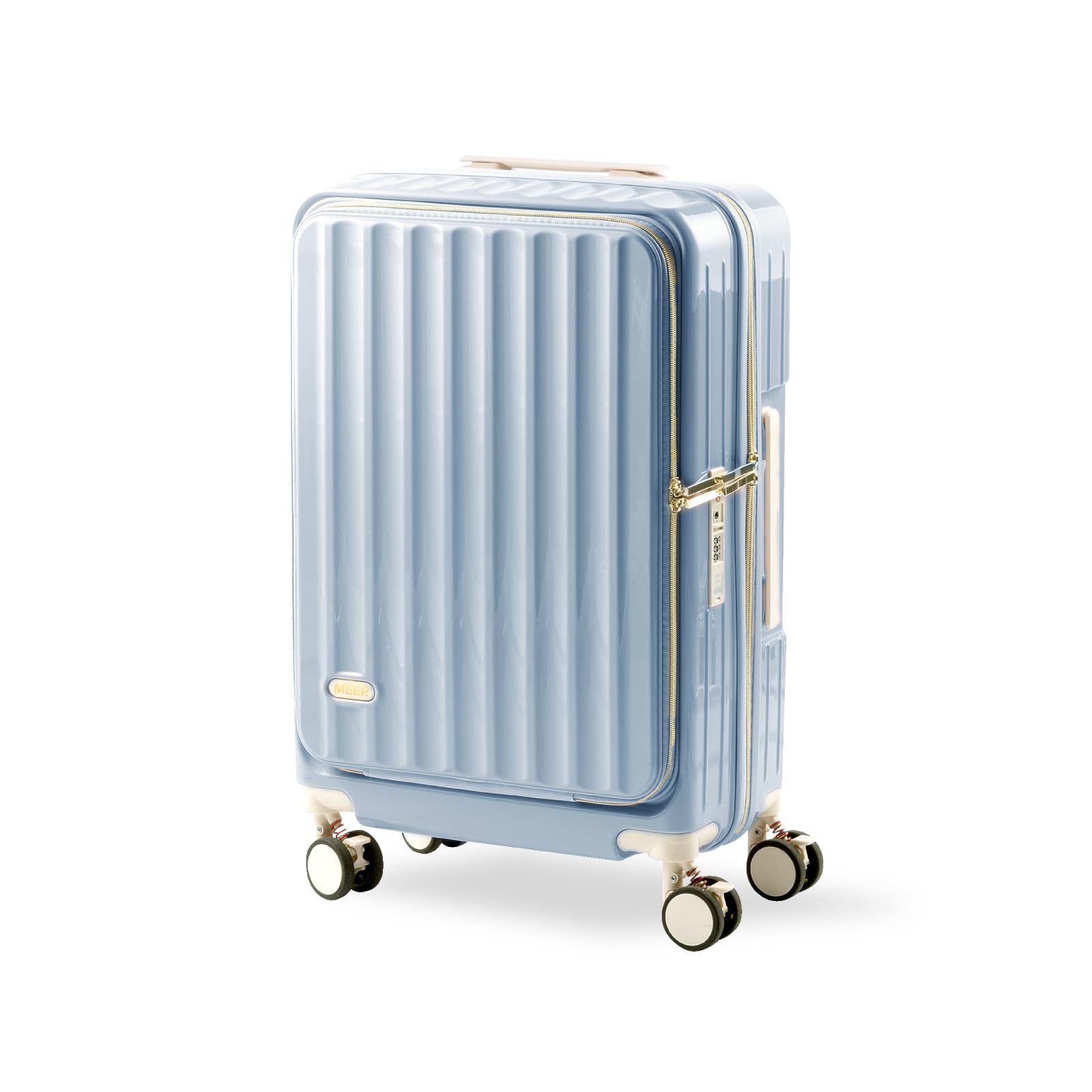 [アドアプス] スーツケース キャリーケース フロントオープン ストッパー付き USBポート付き 大型 軽量 Mサイズ 大容量 61L キャリーバッグ 4-7日用 泊まる 静音 360度回転 ファスナ