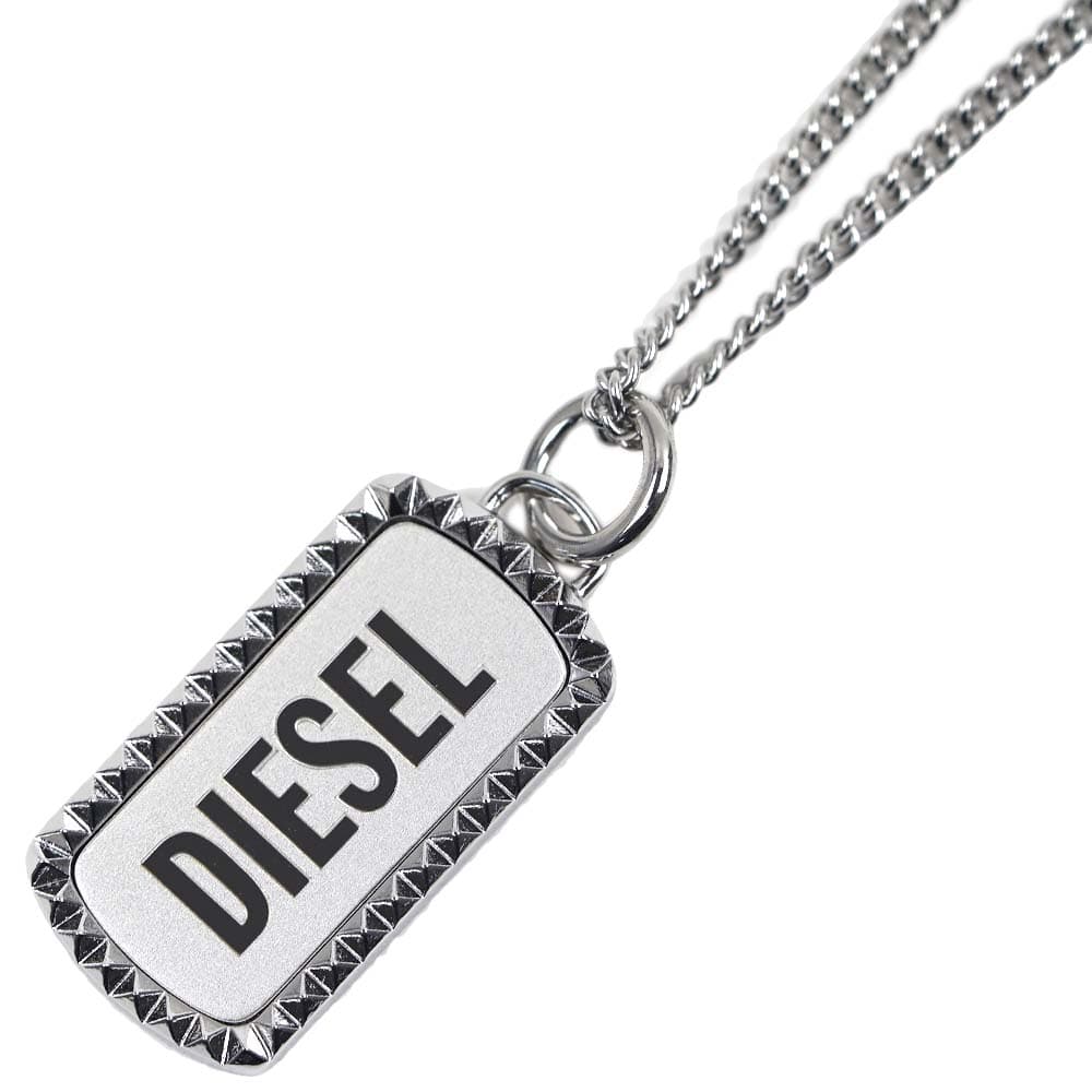ディーゼル ネックレス ペンダント ドッグタグ アクセサリー メンズ シルバー DIESEL NK DT STUD SS SILVER DX1455040