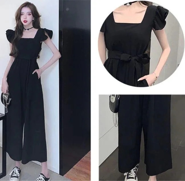 新型ファッションシンプルのハスの葉のセレブ気質スリムパンツ女性レトロゆったり ワイドパンツ