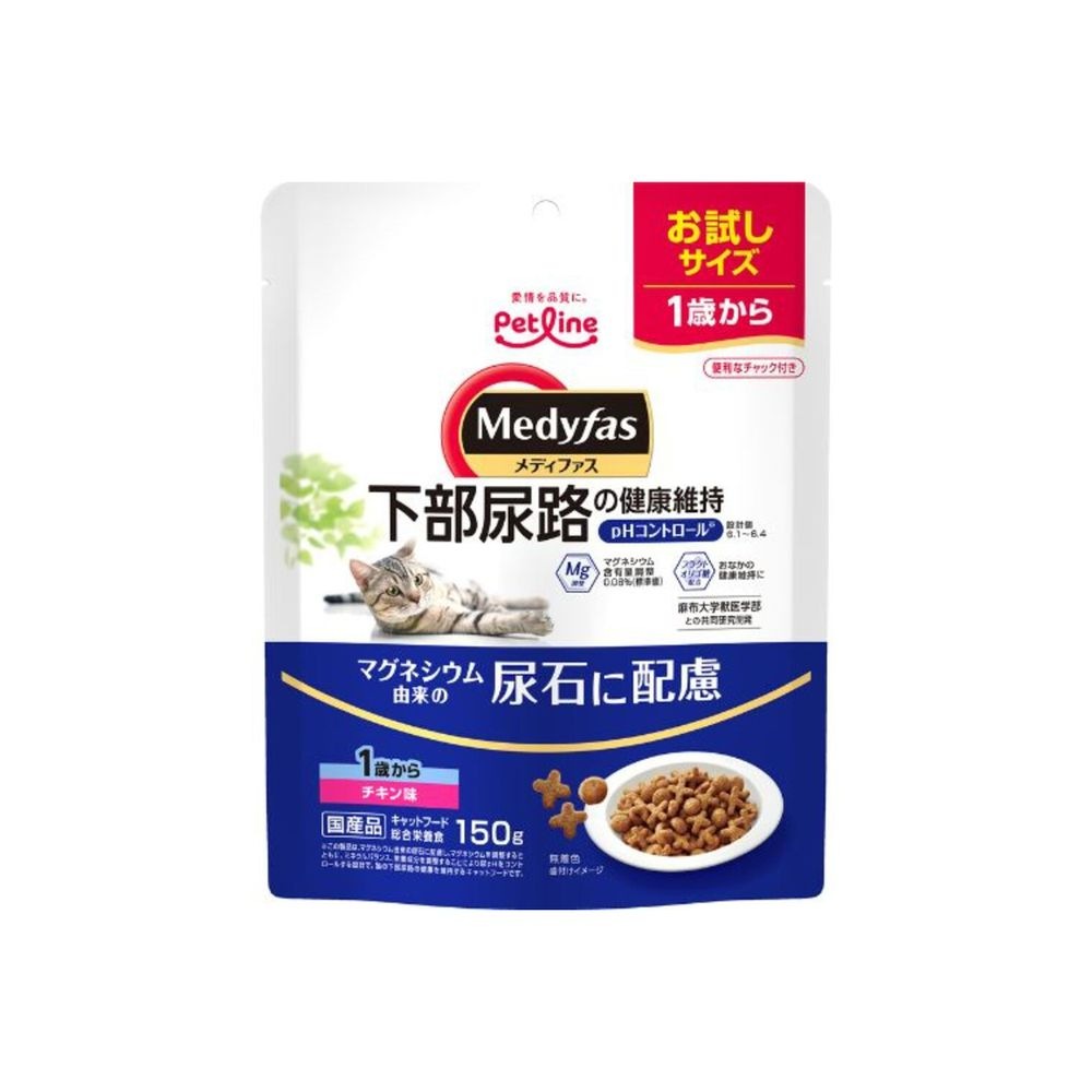 （まとめ買い）ペットライン メディファス 1歳から チキン味 150g 猫用フード [x24] 4,585円