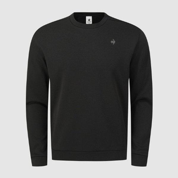 ユニ レギュラーフィット 裏起毛 ポリスパン スウェットシャツ ブラック QQ413EFSN1-BLK