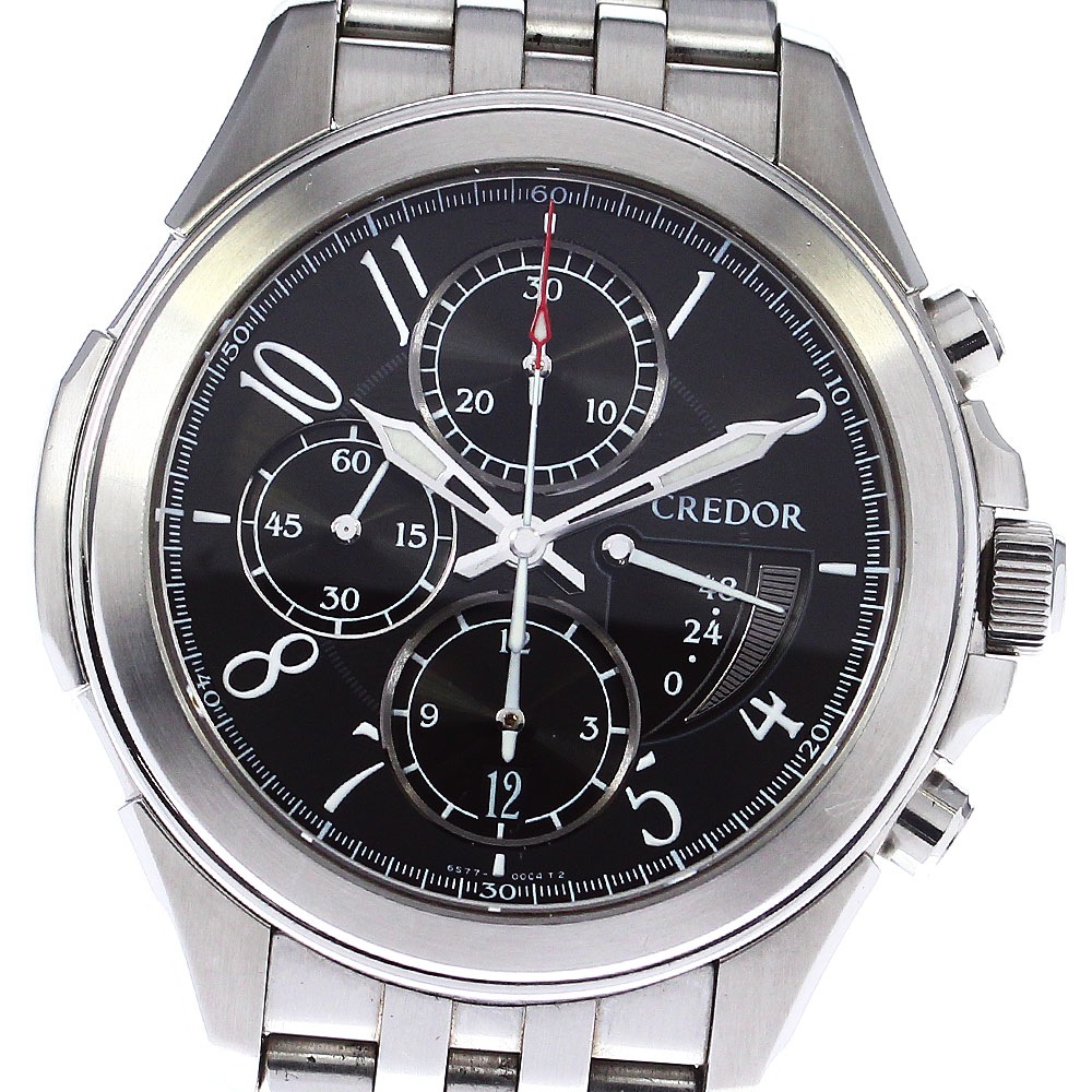 セイコー SEIKO 6S77-00B0/GCBK989 クレドール パシフィーク クロノグラフ 自動巻き メンズ _796774【中古】