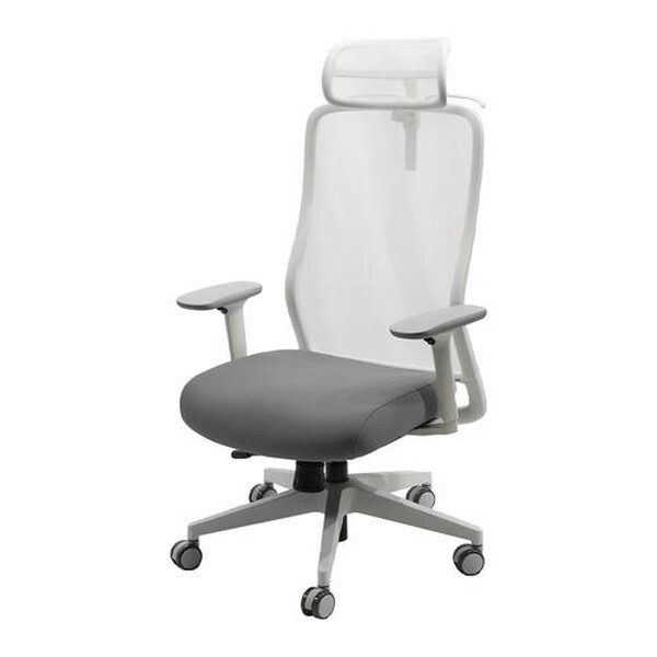 Netforce ST-1AHR-W-WHDGY スレイトグレー シースルーチェア 肘・ヘッドレスト付き メーカー直送