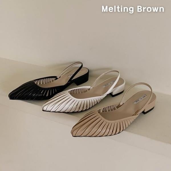 女性 デイリー ポインテッドトゥ ストラップ ローヒール