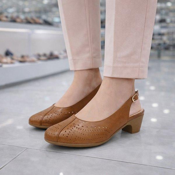 女性パンチングスリングバック YAFMTS621NYCAIV HFPF1A GN_GN