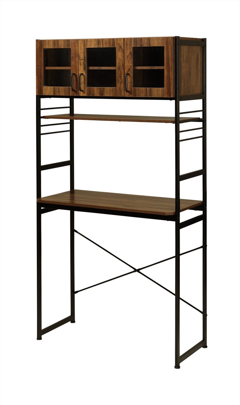 ラック 食器棚 レンジ台 キッチン収納 カップボード おしゃれ 北欧モダン 棚 扉付き インダストリアル