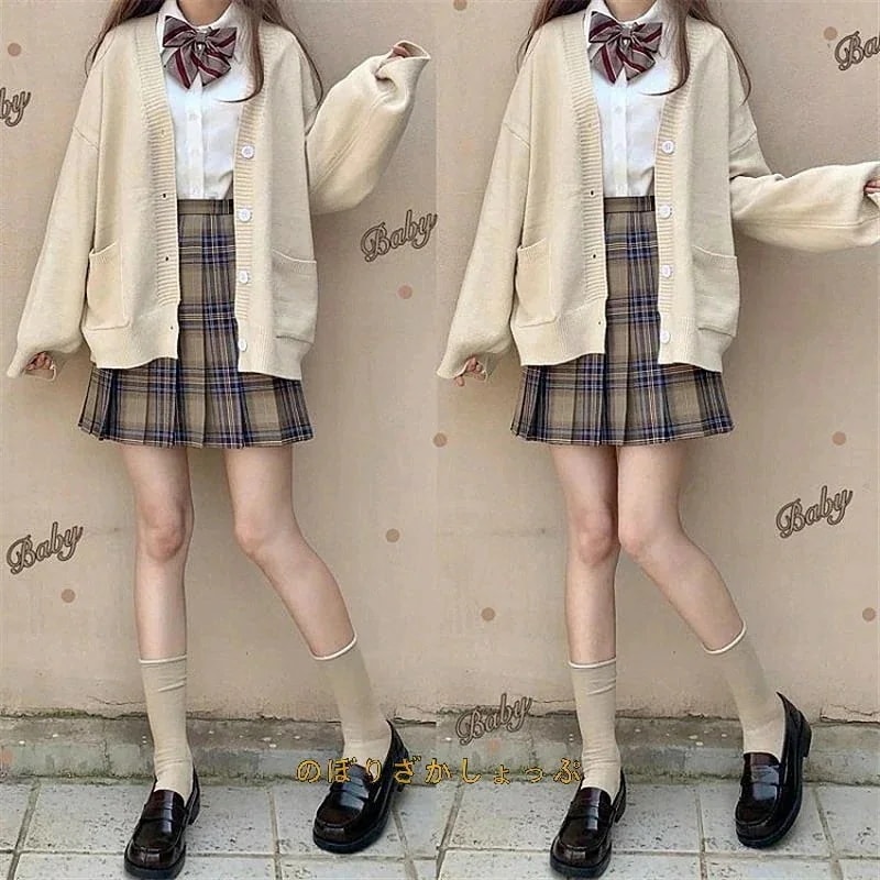 カーディガン 学生 スクールカーディガン Vネック 女子 制服 ニットカーディガン レディース セーター トップス 制服 女子高生 無地 通学 厚手