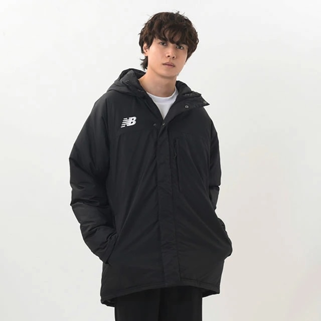 ニューバランス アウター メンズ JMJF1423BK パデッドハーフコート 上着 レディース防寒 長袖 中綿 アウトドア ロゴ アパレル 服 黒
