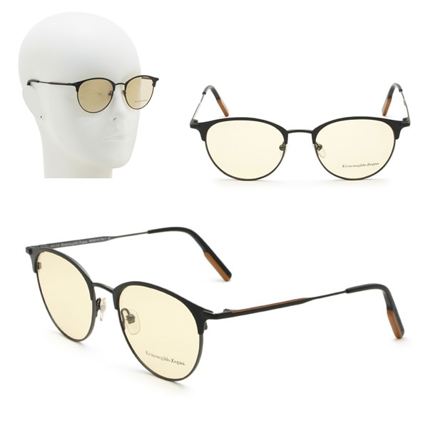 フレームのみ EZ5141/V 001 51 Ermenegildo Zegna メガネ 眼鏡 マットブラック ガンメタル キャメル