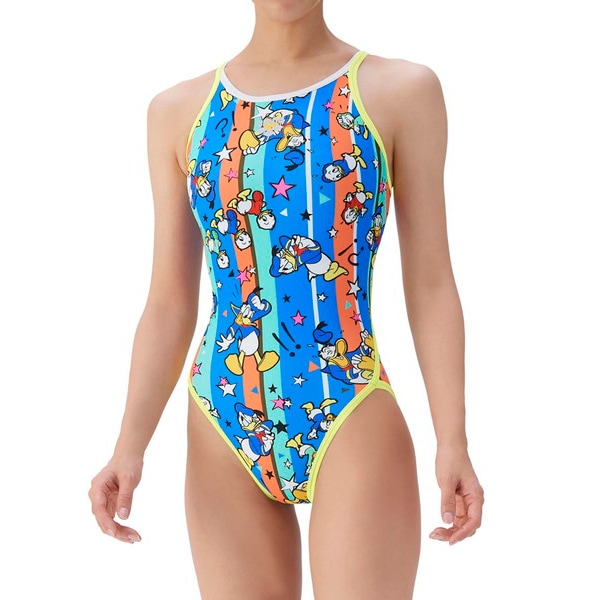 アリーナ 水泳 レディース トレーニングワンピース(オープンバック) ブルー×オレンジ M AS5FWM53L BLOR