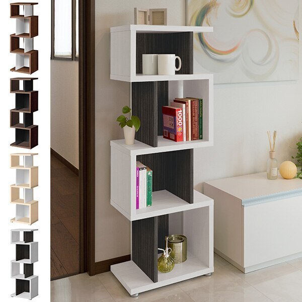 ブックシェルフ デザイン書棚 ディスプレイラック ミドルタイプ 高さ125cm