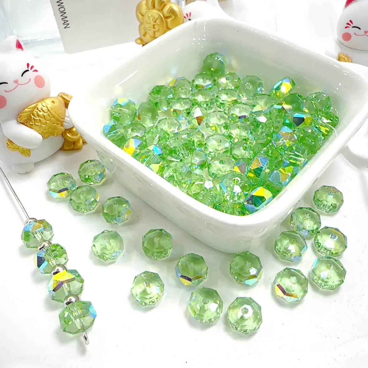 50 個入り 結婚祝 母の日 記念日 手芸ビーズ ハンドメイド プチギフト アクセサリー材料・パーツバラ売りビーズガラス製車輪型菱形幾何学模様