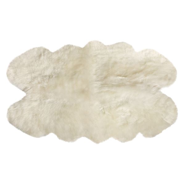 ムートンラグ 約90x160cm 4匹サイズ アイボリー