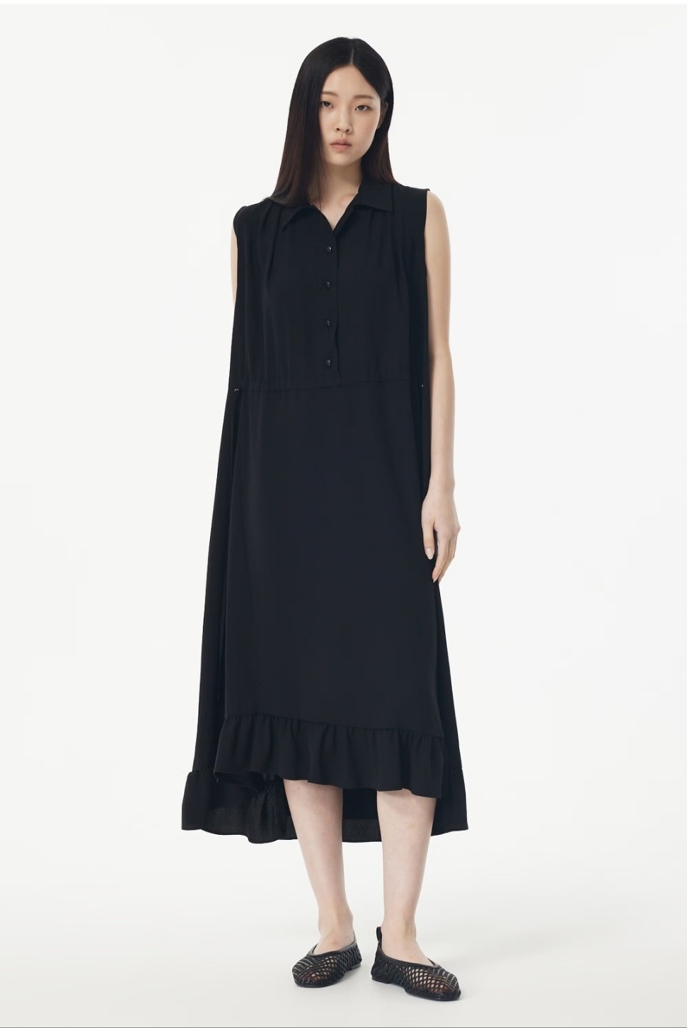 フリル ヘム スリーブレス タイ ワンピース 44,569円