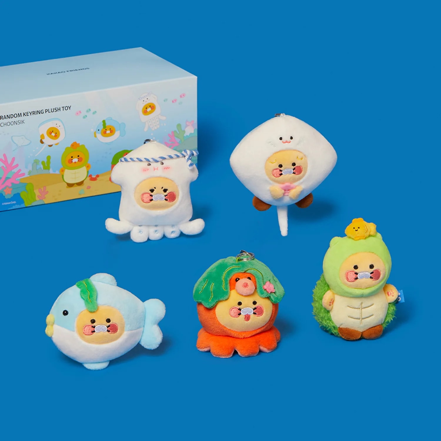 FRIENDZOO 海の動物ランダムキーホルダーぬいぐるみ6種セット_チュンシク