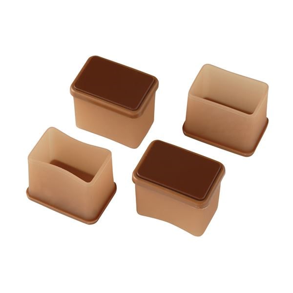 （まとめ）脚ピタキャップ 長角S イステーブル脚用 長方形用（椅子足カバー テーブル 脚 キャップ）O-342 120個セット