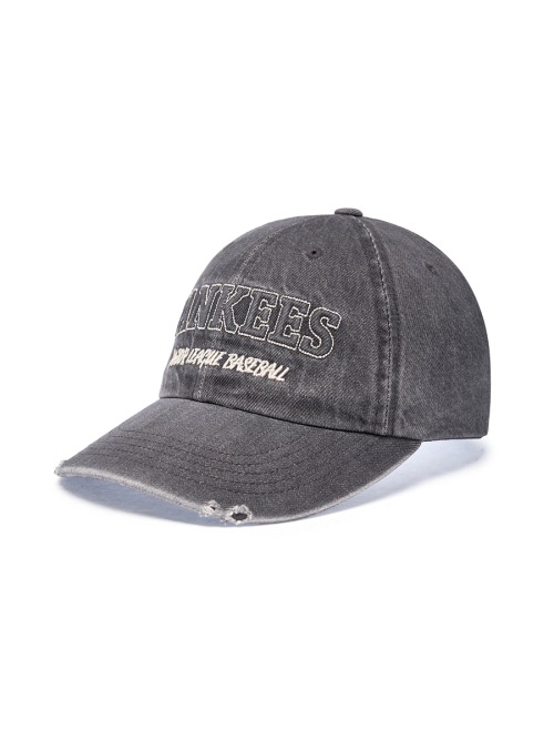 【MLB】 DENIM EMBOSSED UNSTRUCTURED BALL CAP NY CHARCOAL GREY キャップ 正規品