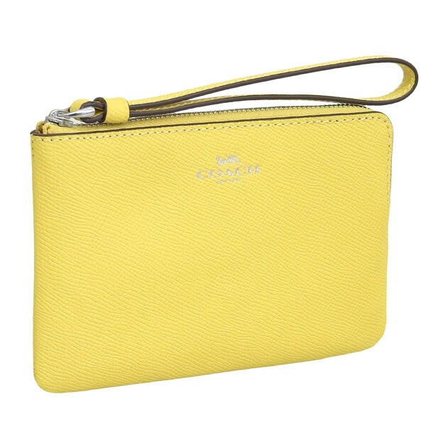 コーチ 小物 レディース ポーチ リストレット アウトレット レザー イエロー CSRN LTH CRN ZIP 58032SVS9V COACH