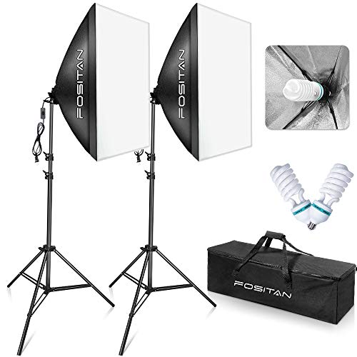 サイズ：電球*2 FOSITAN 【省エネ版】 ソフトボックス 50*70cm 写真撮影照明キット 10,588円