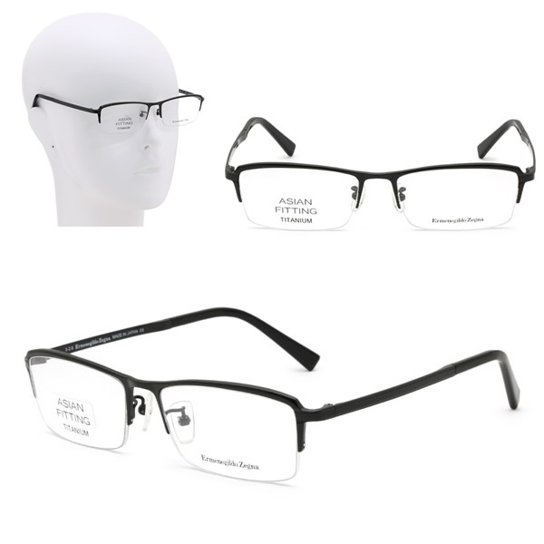 フレームのみ EZ5095-D/V 001 55 ブラック Ermenegildo Zegna メガネ 眼鏡 アジアンフィット 14,652円