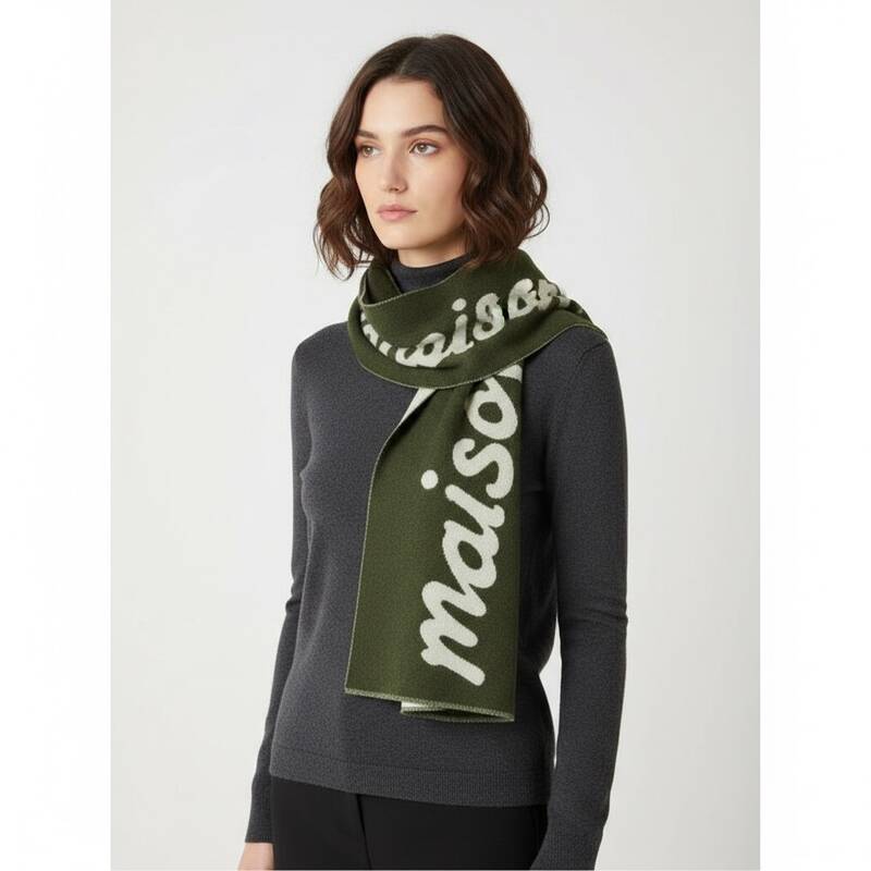 [カード決済で10%オフ]MAISON KITSUNE ハンドライティング マフラー PM06202WB0038 0079 (ユニセックス)