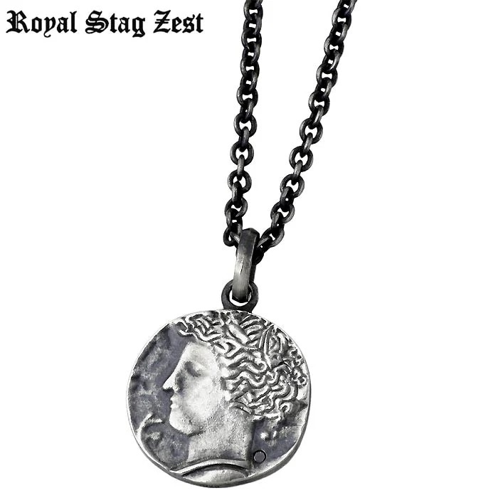 ロイヤルスタッグゼスト Royal Stag シルバー ネックレス ダイヤモンド コイン