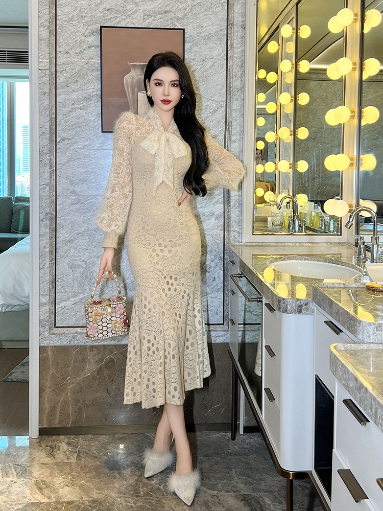 【JY.上品】 2024秋新品 蝶結び マーメイド フリル ドレス パーティー キャバ 大人 同窓会 披露宴 卒業式 結婚式 演奏会 ウェディング 二次会 メガ割